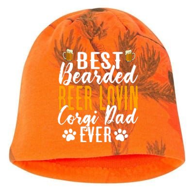 Cool Quote: Best Bearded Beer Lovin Corgi Dad Ever Fathers Day Kati - Camo Knit Beanie