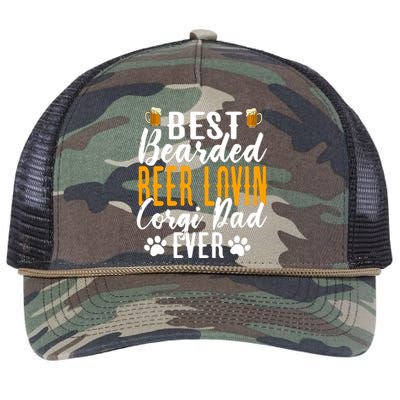 Cool Quote: Best Bearded Beer Lovin Corgi Dad Ever Fathers Day Retro Rope Trucker Hat Cap