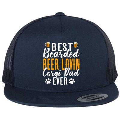 Cool Quote: Best Bearded Beer Lovin Corgi Dad Ever Fathers Day Flat Bill Trucker Hat