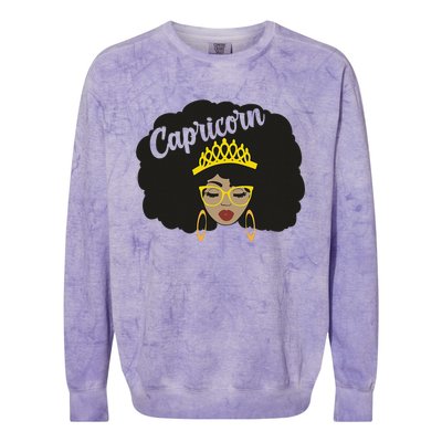  Capricorn Queen Black  Magic Afro Dope Black History Tee  Colorblast Crewneck Sweatshirt