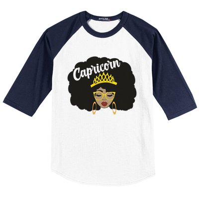  Capricorn Queen Black  Magic Afro Dope Black History Tee  Baseball Sleeve Shirt