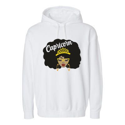  Capricorn Queen Black  Magic Afro Dope Black History Tee  Garment-Dyed Fleece Hoodie