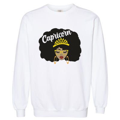  Capricorn Queen Black  Magic Afro Dope Black History Tee  Garment-Dyed Sweatshirt