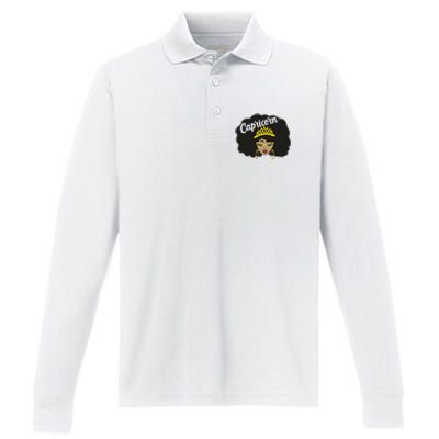  Capricorn Queen Black  Magic Afro Dope Black History Tee  Performance Long Sleeve Polo