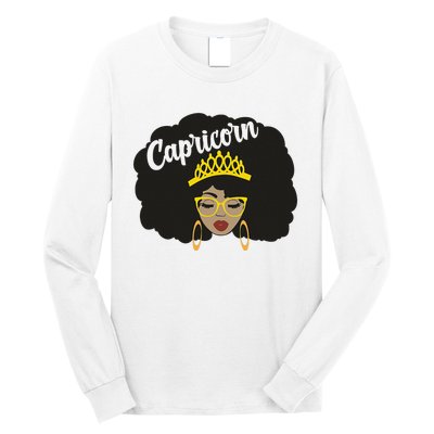  Capricorn Queen Black  Magic Afro Dope Black History Tee  Long Sleeve Shirt