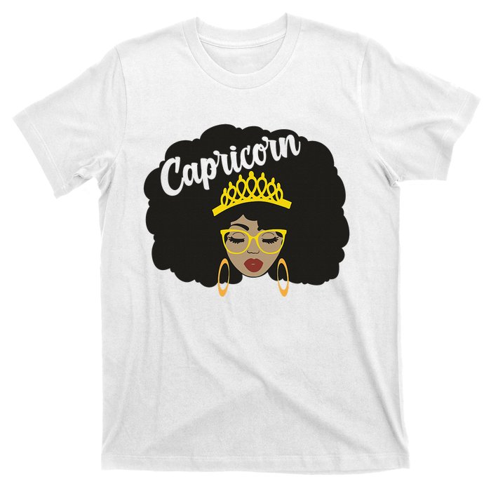  Capricorn Queen Black  Magic Afro Dope Black History Tee  T-Shirt