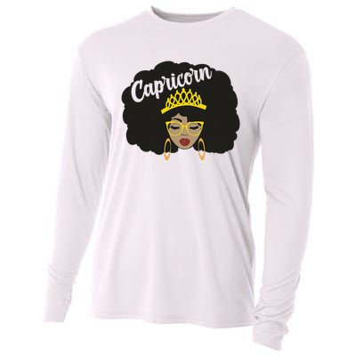  Capricorn Queen Black  Magic Afro Dope Black History Tee  Cooling Performance Long Sleeve Crew