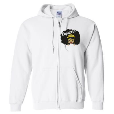  Capricorn Queen Black  Magic Afro Dope Black History Tee  Full Zip Hoodie