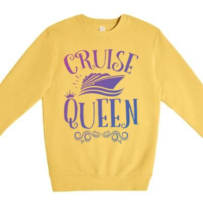 Cruise Queen Cruise Travel Cruising Gift Premium Crewneck Sweatshirt