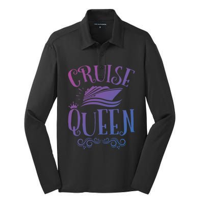 Cruise Queen Cruise Travel Cruising Gift Silk Touch Performance Long Sleeve Polo