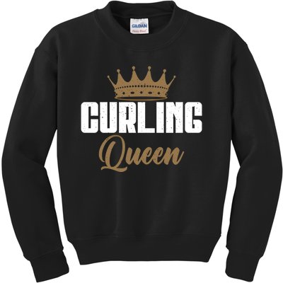 Curling Queen Curling Gift Kids Sweatshirt