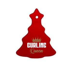 Curling Queen Curling Gift Ceramic Tree Ornament