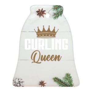 Curling Queen Curling Gift Ceramic Bell Ornament