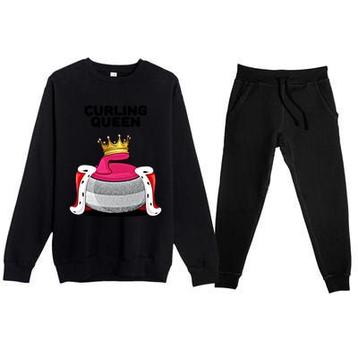 Curling Queen Curling Team Player Curling Great Gift Premium Crewneck Sweatsuit Set