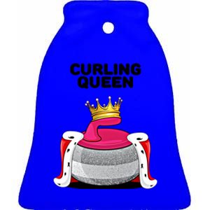 Curling Queen Curling Team Player Curling Great Gift Ceramic Bell Ornament