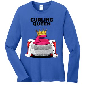 Curling Queen Curling Team Player Curling Great Gift Ladies Long Sleeve Shirt