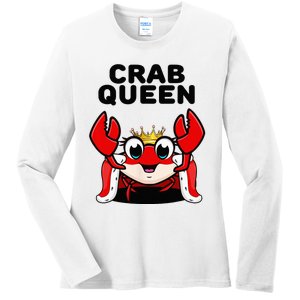 Crab Queen Crab Crab Ladies Long Sleeve Shirt