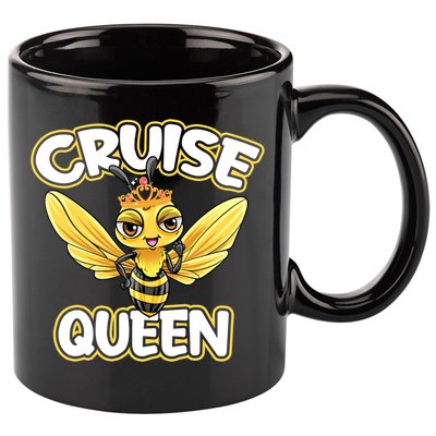 Cruise Queen Cruise Ship Cute Bee Design Beach Vacation Gift 11oz C Handle Ceramic Mug
