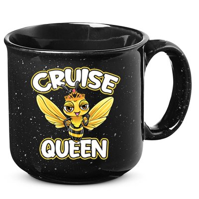 Cruise Queen Cruise Ship Cute Bee Design Beach Vacation Gift 15oz Campfire Ceramic Mug