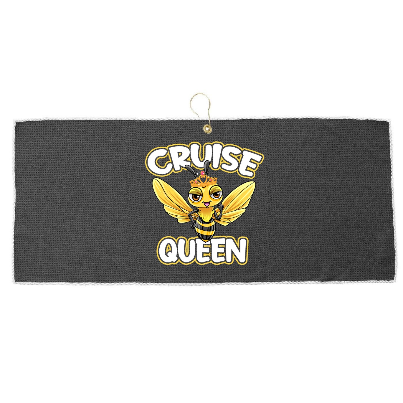 Cruise Queen Cruise Ship Cute Bee Design Beach Vacation Gift Large Microfiber Waffle Golf Towel