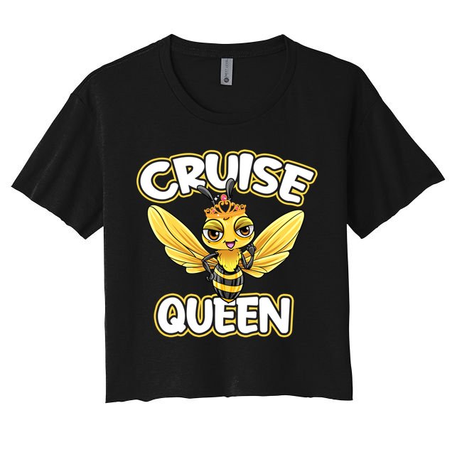 Cruise Queen Cruise Ship Cute Bee Design Beach Vacation Gift Crop Top