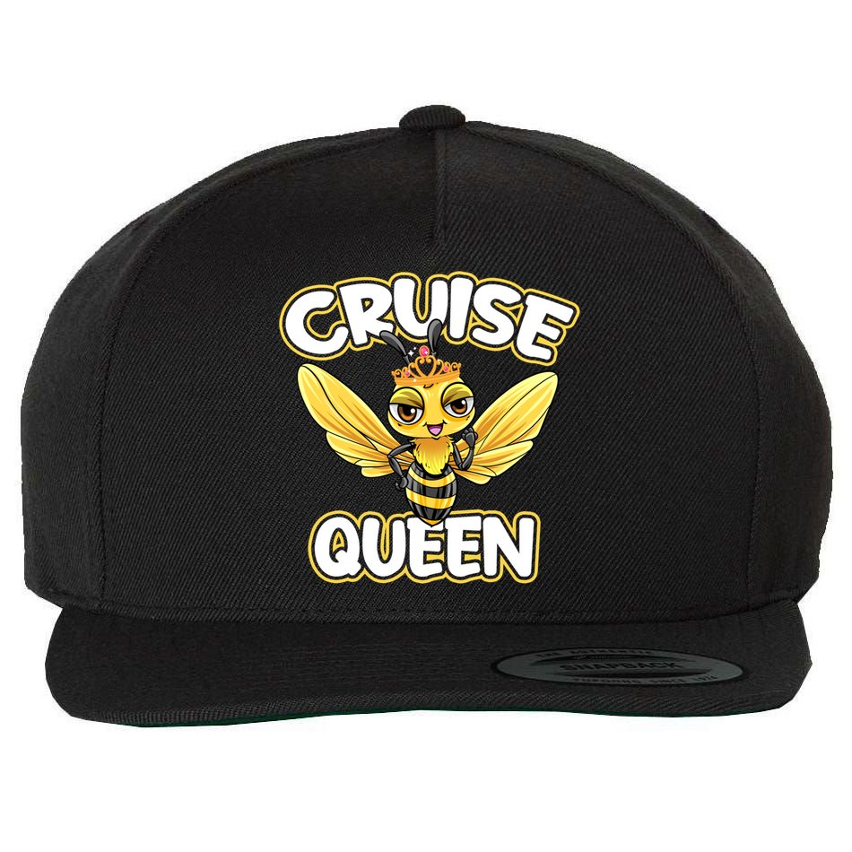 Cruise Queen Cruise Ship Cute Bee Design Beach Vacation Gift Wool Snapback Cap