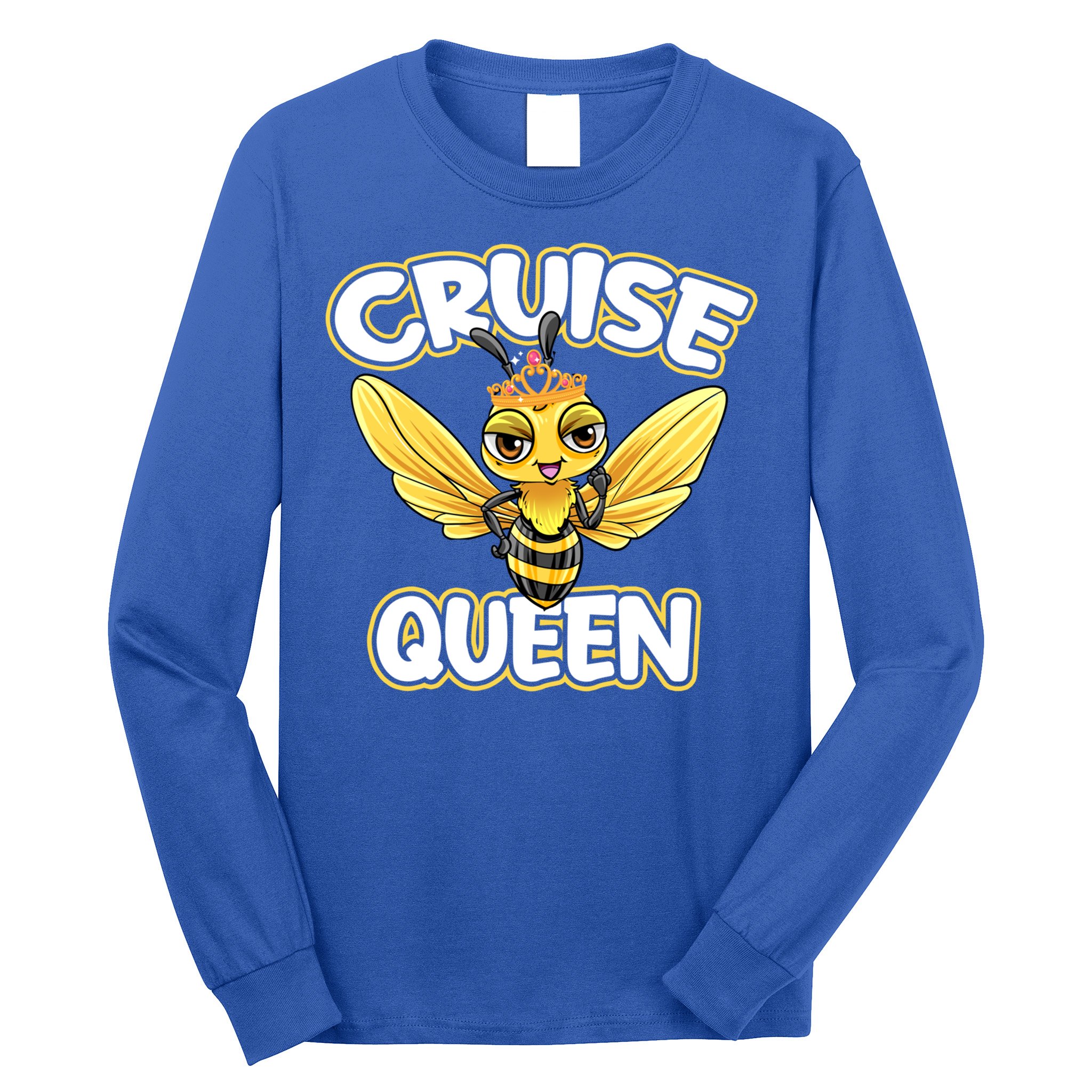 Cruise Queen Cruise Ship Cute Bee Design Beach Vacation Gift Long Sleeve Shirt
