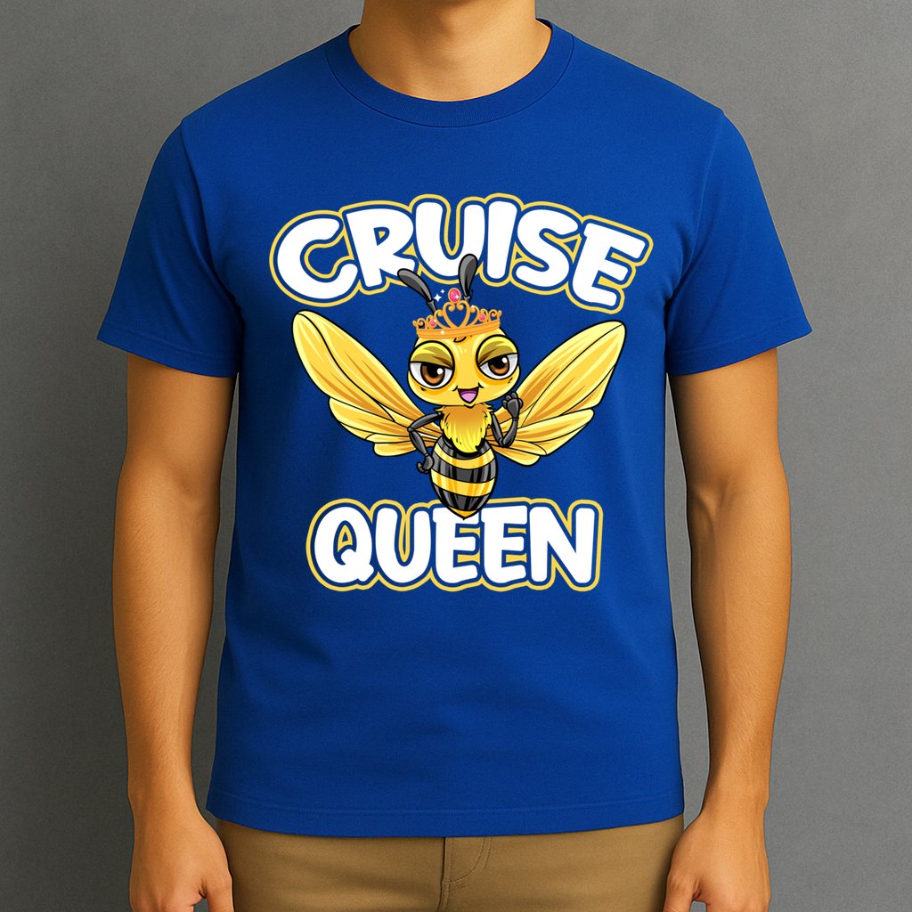 Cruise Queen Cruise Ship Cute Bee Design Beach Vacation Gift T-Shirt