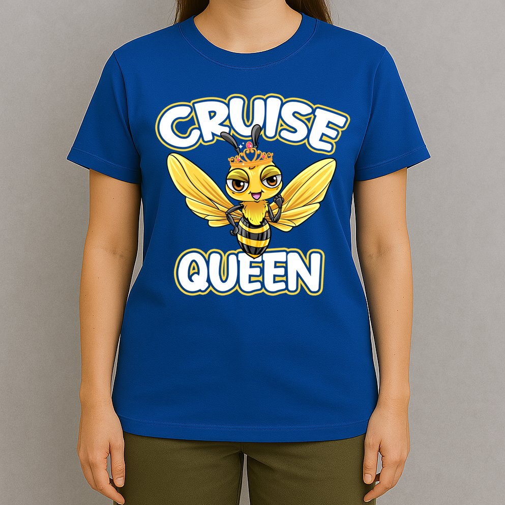 Cruise Queen Cruise Ship Cute Bee Design Beach Vacation Gift T-Shirt