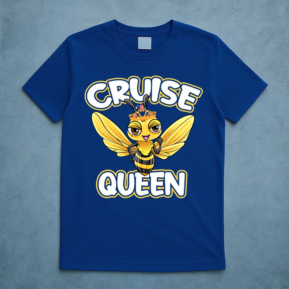 Cruise Queen Cruise Ship Cute Bee Design Beach Vacation Gift T-Shirt