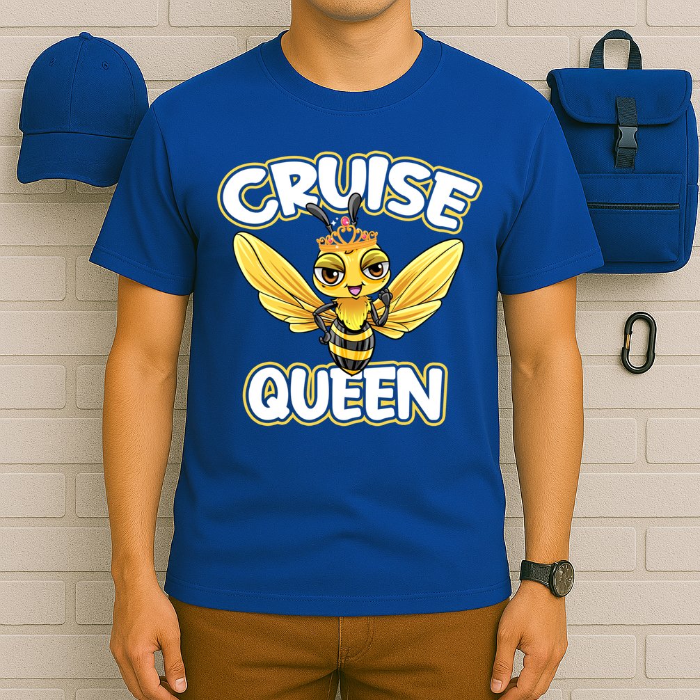 Cruise Queen Cruise Ship Cute Bee Design Beach Vacation Gift T-Shirt