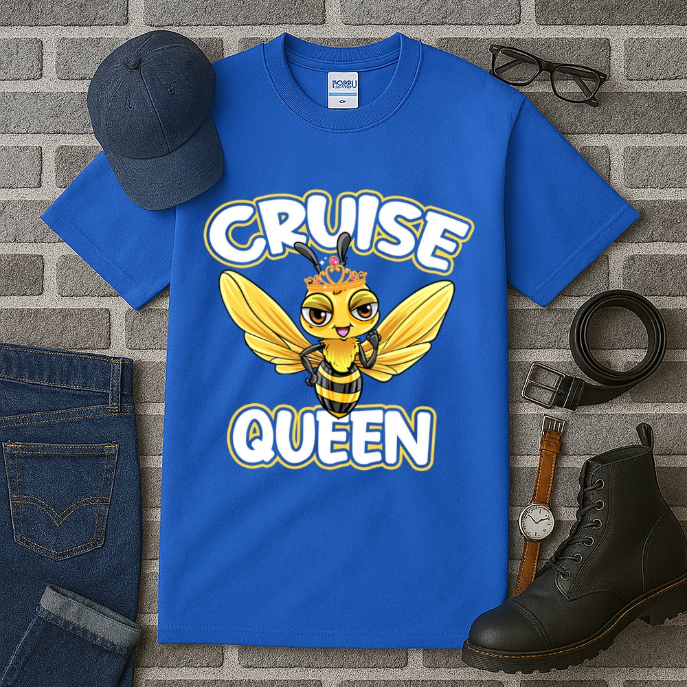 Cruise Queen Cruise Ship Cute Bee Design Beach Vacation Gift Tall T-Shirt
