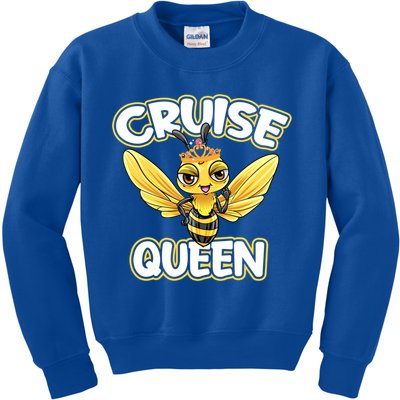 Cruise Queen Cruise Ship Cute Bee Design Beach Vacation Gift Kids Sweatshirt