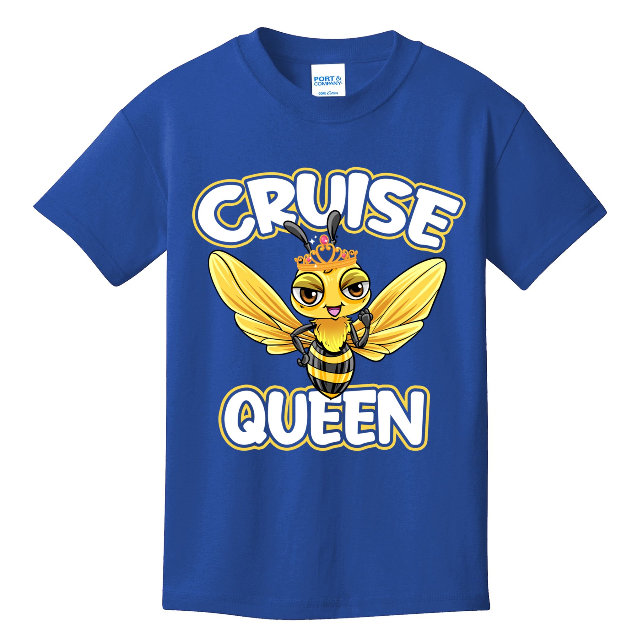 Cruise Queen Cruise Ship Cute Bee Design Beach Vacation Gift Kids T-Shirt