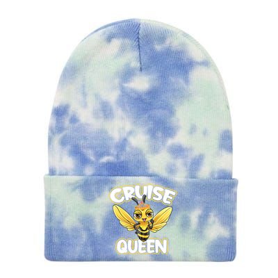 Cruise Queen Cruise Ship Cute Bee Design Beach Vacation Gift Tie Dye 12in Knit Beanie