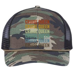 Cruise Queen Cruise Vacation Cruising Cruise Boat Queen Gift Retro Rope Trucker Hat Cap