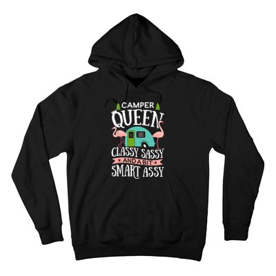 Camper Queen Classy Sassy Smart Funny Women Girls Camping RV Hoodie