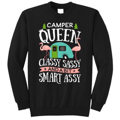 Camper Queen Classy Sassy Smart Funny Women Girls Camping RV Sweatshirt