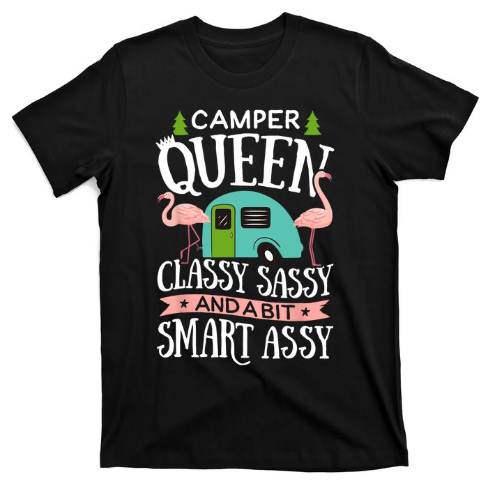 Camper Queen Classy Sassy Smart Funny Women Girls Camping RV T-Shirt