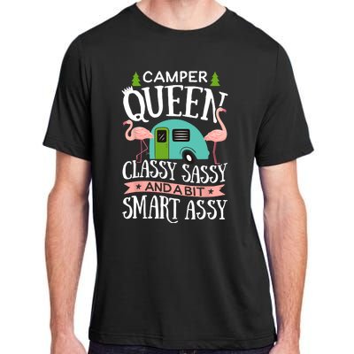 Camper Queen Classy Sassy Smart Funny Women Girls Camping RV Adult ChromaSoft Performance T-Shirt