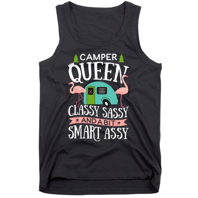 Camper Queen Classy Sassy Smart Funny Women Girls Camping RV Tank Top