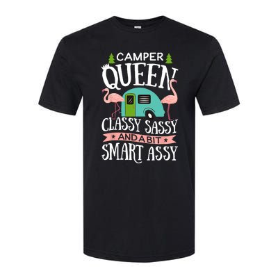 Camper Queen Classy Sassy Smart Funny Women Girls Camping RV Softstyle CVC T-Shirt