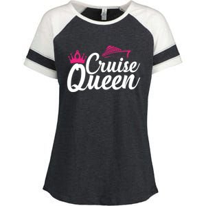 Cruise Queen Cruising Lover Vacation Jt Gift Enza Ladies Jersey Colorblock Tee