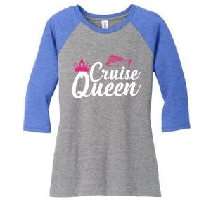 Cruise Queen Cruising Lover Vacation Jt Gift Women's Tri-Blend 3/4-Sleeve Raglan Shirt