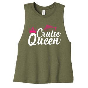 Cruise Queen Cruising Lover Vacation Jt Gift Women's Racerback Cropped Tank