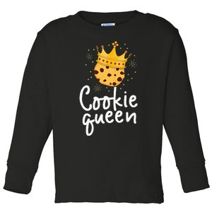 Cookie Queen Cute Chocolate Chip Foodie Gift Women Toddler Long Sleeve Shirt