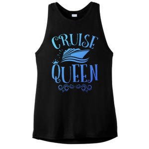 Cruise Queen Cruise Travel Cruising Gift Ladies PosiCharge Tri-Blend Wicking Tank