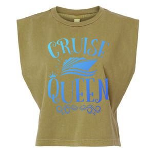 Cruise Queen Cruise Travel Cruising Gift Garment-Dyed Women's Muscle Tee