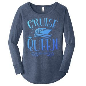 Cruise Queen Cruise Travel Cruising Gift Women's Perfect Tri Tunic Long Sleeve Shirt