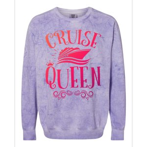 Cruise Queen Cruise Travel Cruising Gift Colorblast Crewneck Sweatshirt